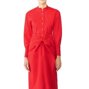 Proenza rent the runway Schouler Red Tie Shirtdress midi sz 8 $990